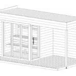 Modern outdoor sauna "Nord" 5 x 2 m | 40mm (thermowood)