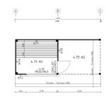 Modern outdoor sauna "Nord" 5 x 2 m | 40mm (thermowood)