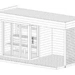 Modern outdoor sauna "Geira" 5 x 2 m | 40mm (thermowood)