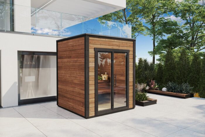 Small contemporary outdoor sauna room