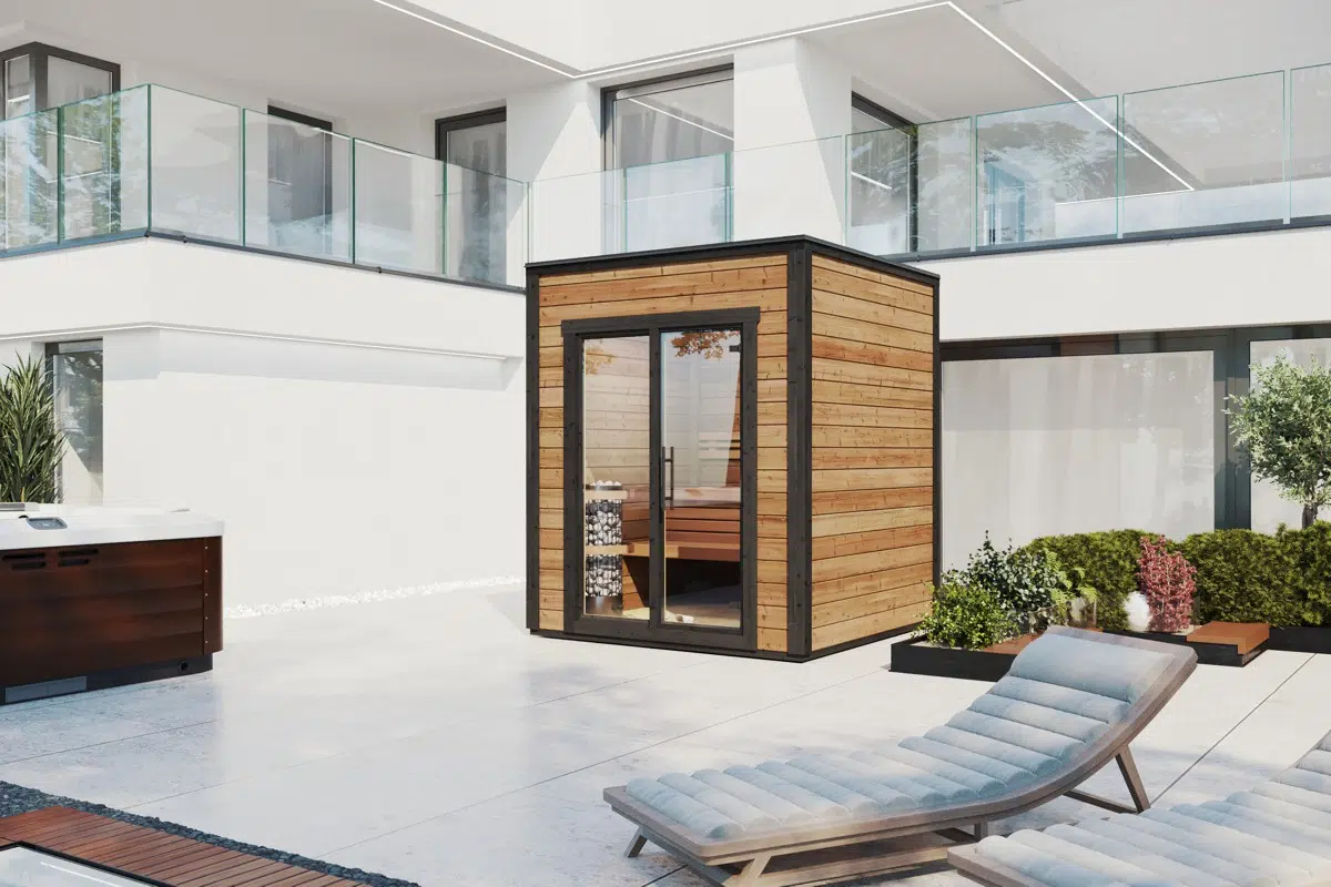 Small contemporary outdoor sauna room