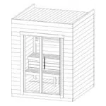 Small outdoor sauna room "Lyse" 4m² | 2 x 2 m | 40mm (thermowood)