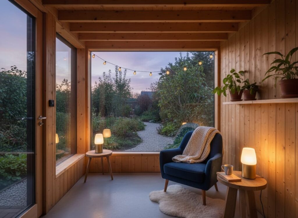 summer house evening lighting